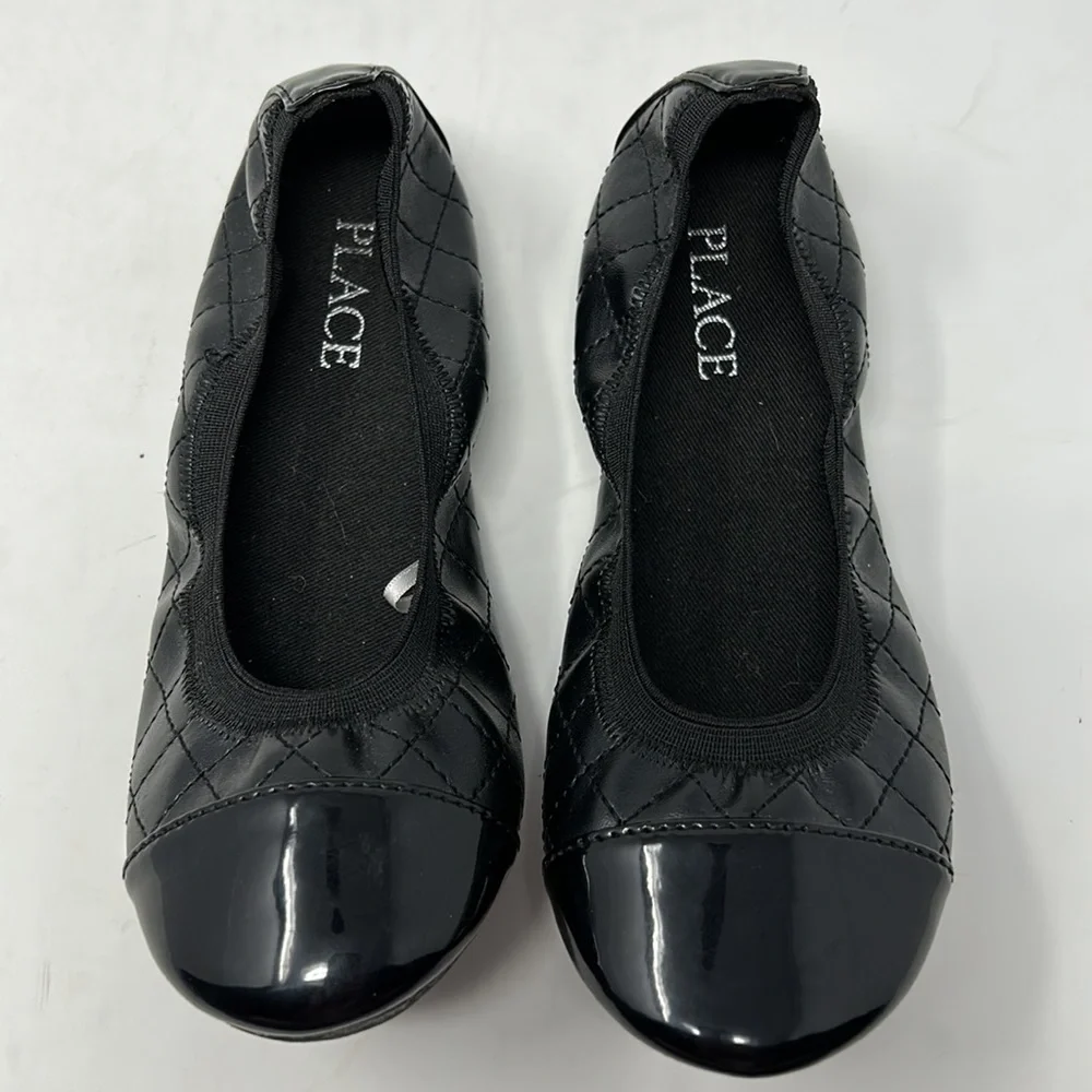 Children’s Place Black Round Toe Ballet Flat Shoes Girl’s Size 13